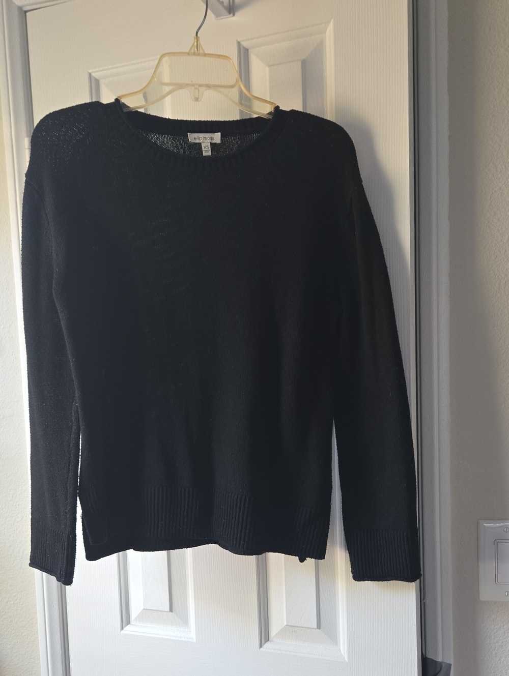 Ella Moss Black Crewneck Sweater- Oversized XS